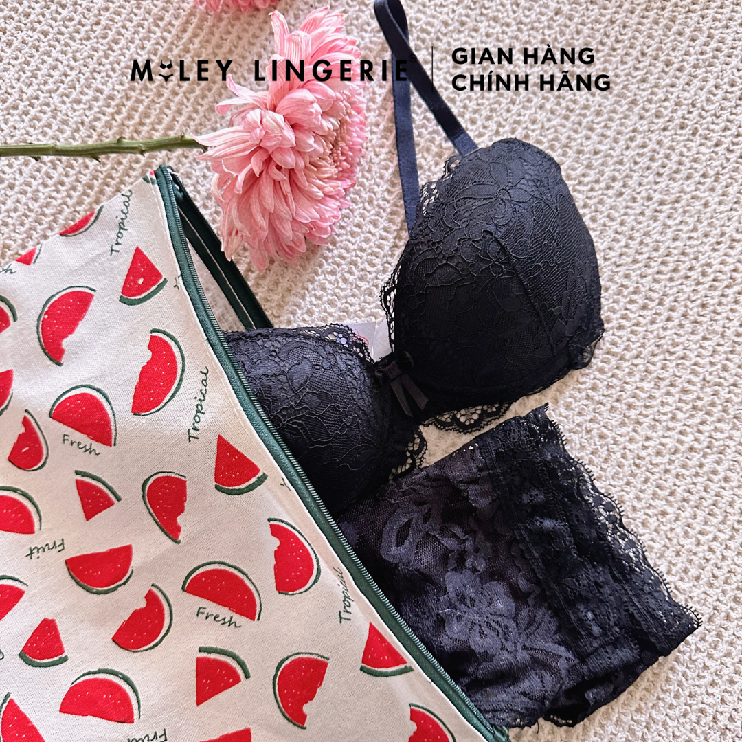 [GIFT SET] Bộ Đồ Lót Ren Mút Mỏng Không Gọng Nâng ngực nhẹ nhàng MILEY LINGERIE - Màu trắng
