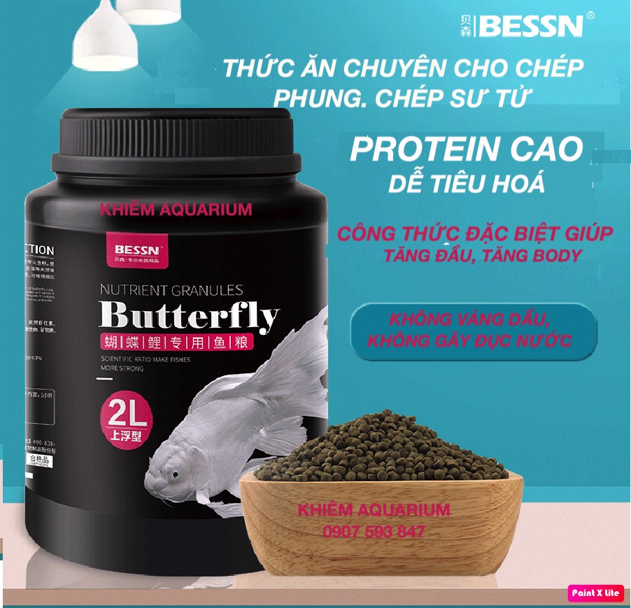 Cám cho chép sư tử, chép phụng, chép bướm, koi bessn 450g/1.2kg