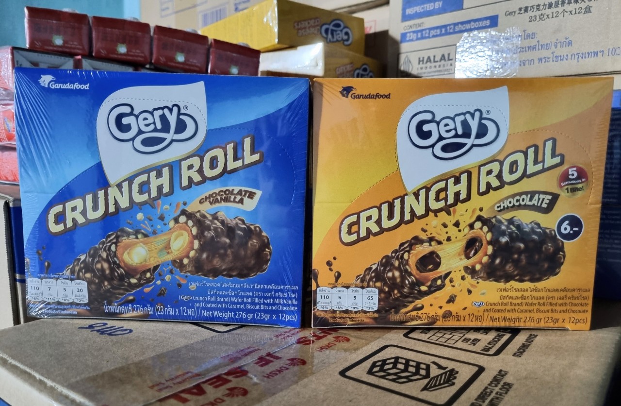 Bánh Cuộn Socola Gery Crunch Roll 276g Nhân Socola - Vani