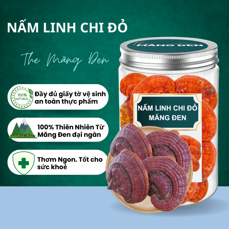 Trà nấm linh chi đỏ măng đen 100g đặc sản măng đen kon tum