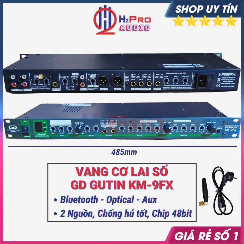 Vang Cơ Lai Số Gd Gutin Km-9Fx 2 Nguồn Đời Mới, Chống Hú, Bluetooth - Optical, Chip Âm Thanh 48Bit Dsp - H2Pro Audio