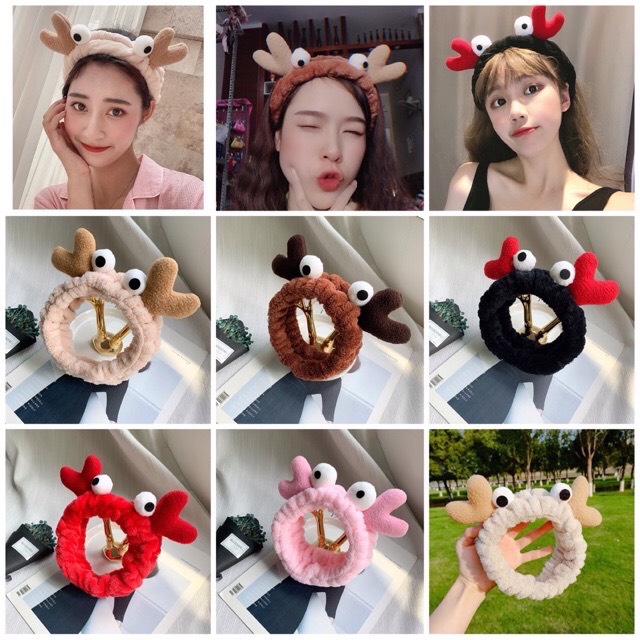 Băng đô turban hình con cua mắt lồi 3D cài tóc dễ thương