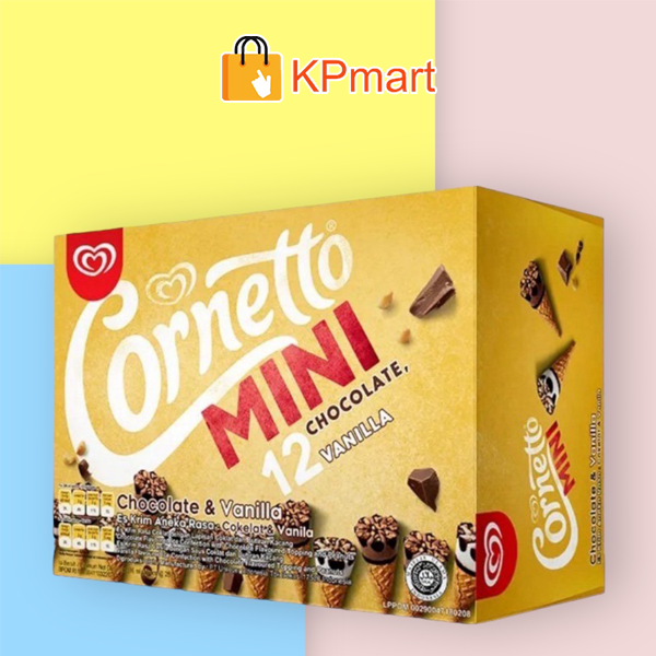 Kem ốc quế mini socola & vani Wall's Cornetto Mini Chocolate & Vanilla 336ML