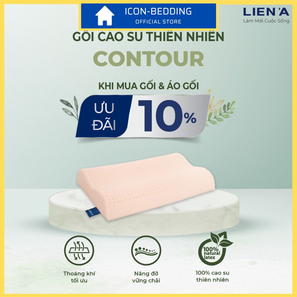 Gối cao su contour liên á - 100% chính hãng by icon-bedding