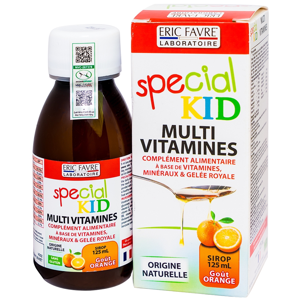 Siro Special KID MULTI VITAMINES - Bổ sung vitamin khoáng chất - Chai 125ml -  Eric Favre,Pháp