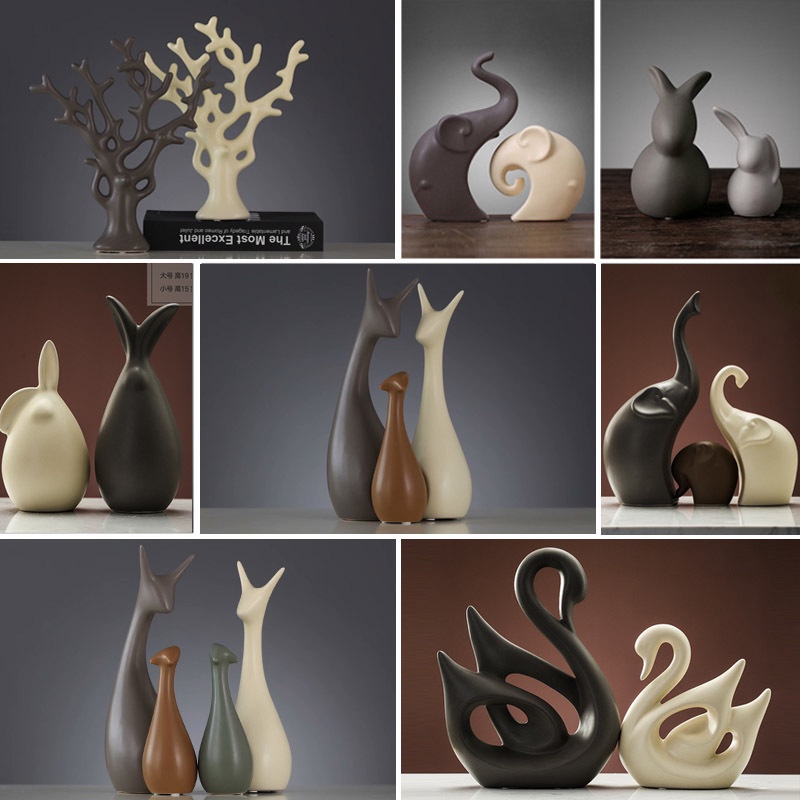 Tượng decor, tượng trang trí phòng khách, hình con vật, bằng gốm sứ, sang trọng làm quà tân gia