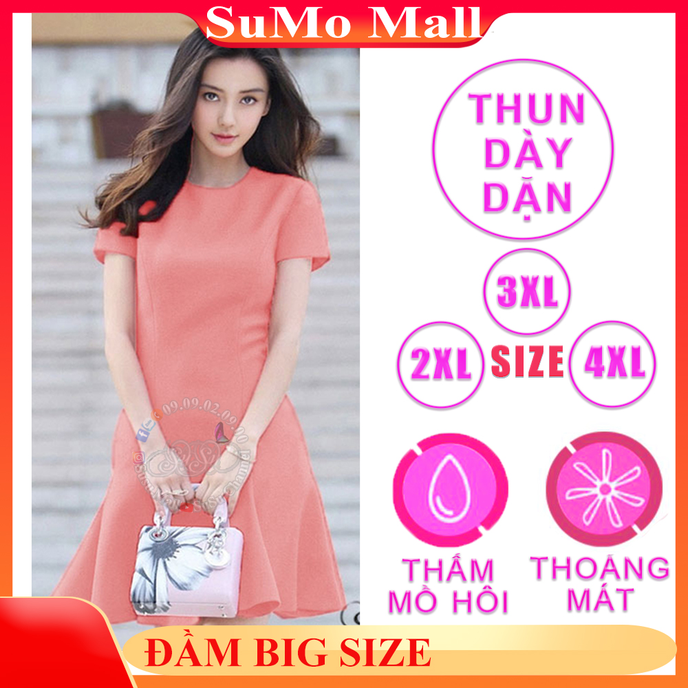 Đầm Big Size nữ dáng xòe đuôi cá dành cho các bạn bầu bĩnh trên 70kg , phù hợp trang phục công sở - SuSu Shop