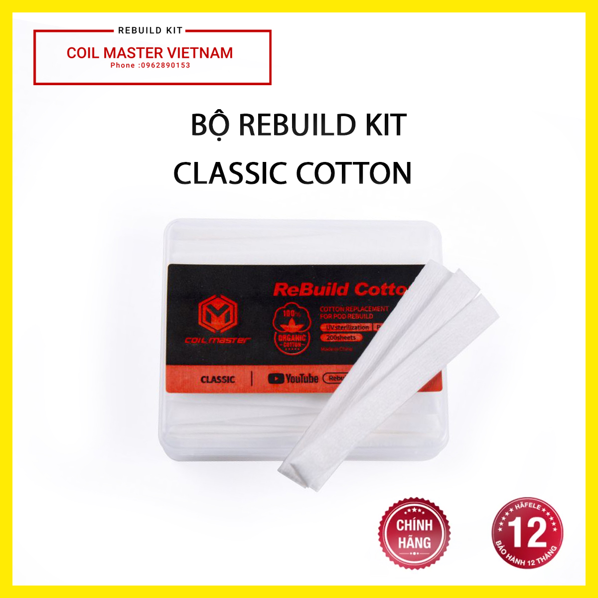 RBC Classic Cotton - Bông Rebuild Occ Cotton - 200 bông 1 hộp