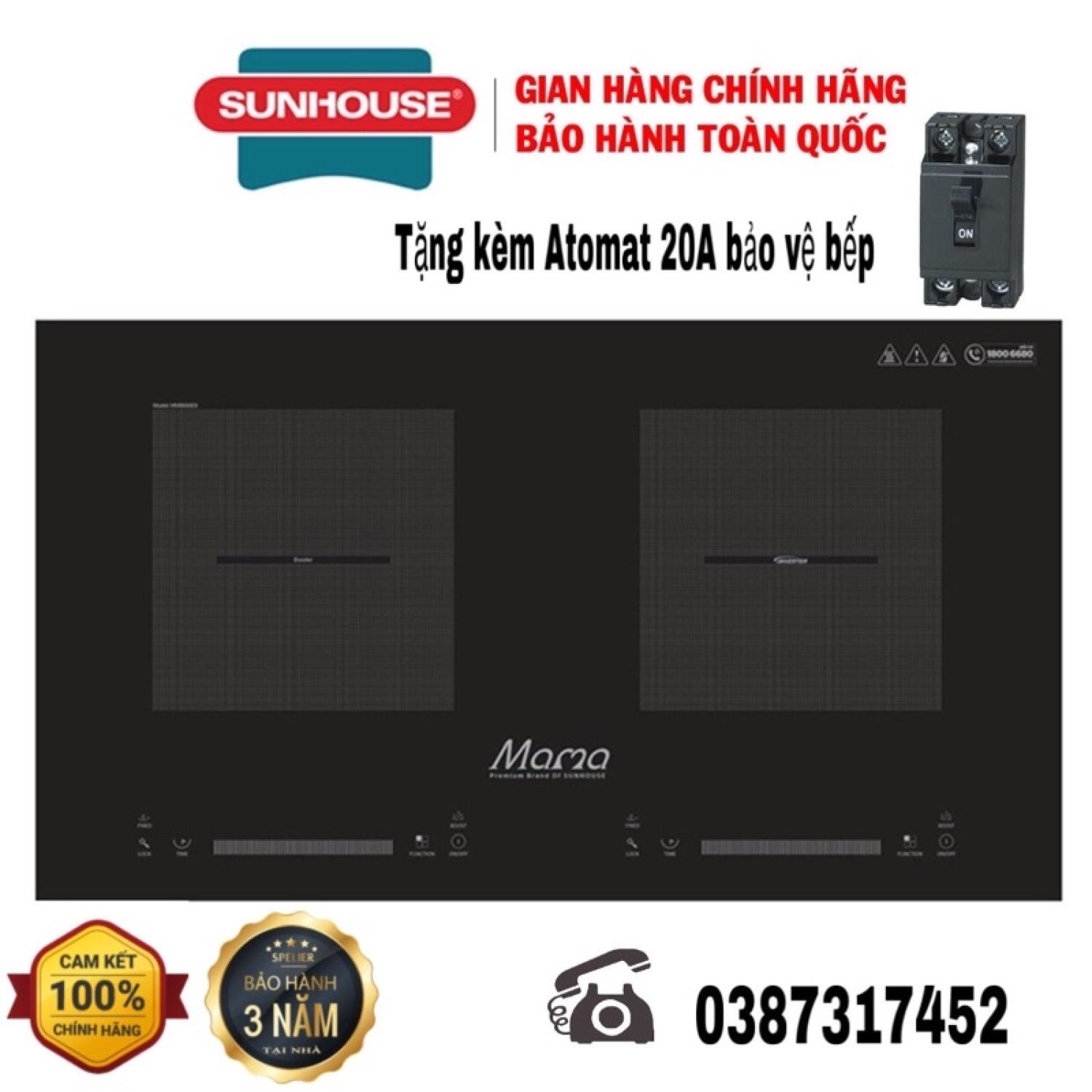 BẾP ĐÔI ĐIỆN TỪ SUNHOUSE MAMA MMB888DI