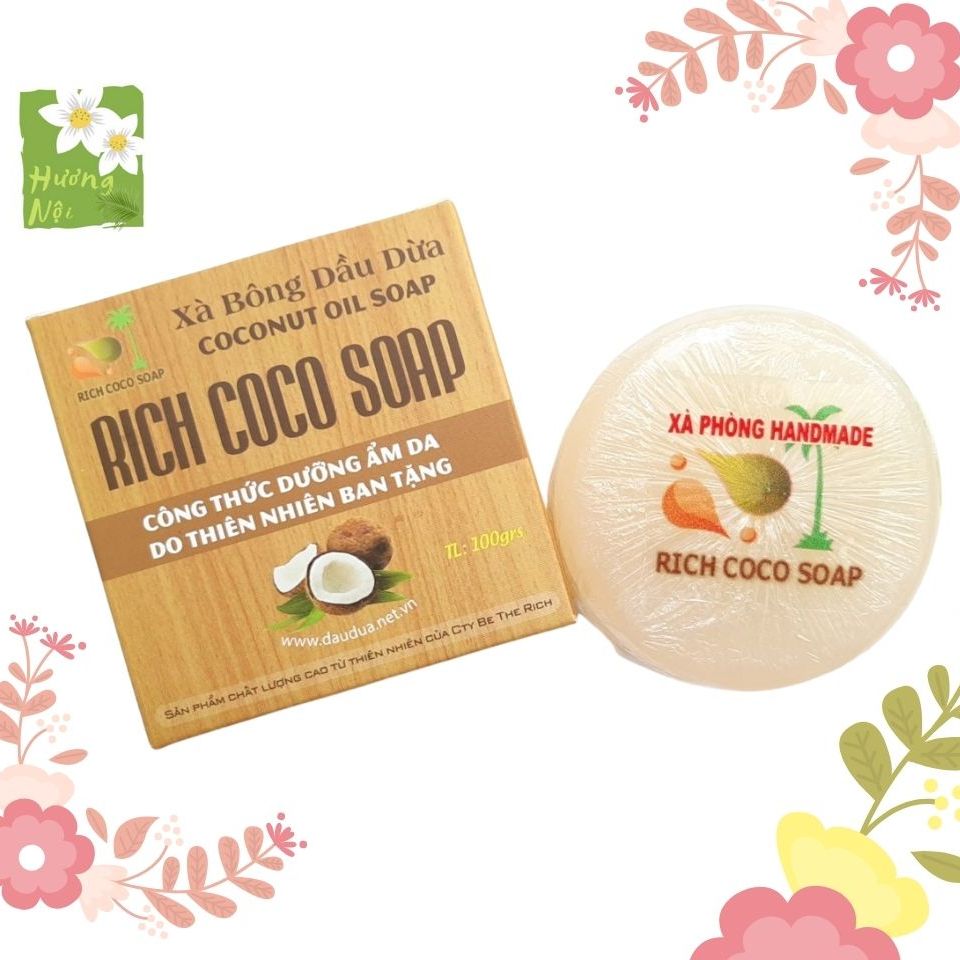 [HCM]Xà bông dừa dưỡng ẩm trắng sáng da chống viêm da.