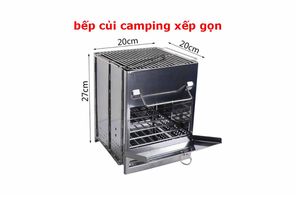 Bếp củi camping xếp gọn cắm trại dã ngoại size lớn