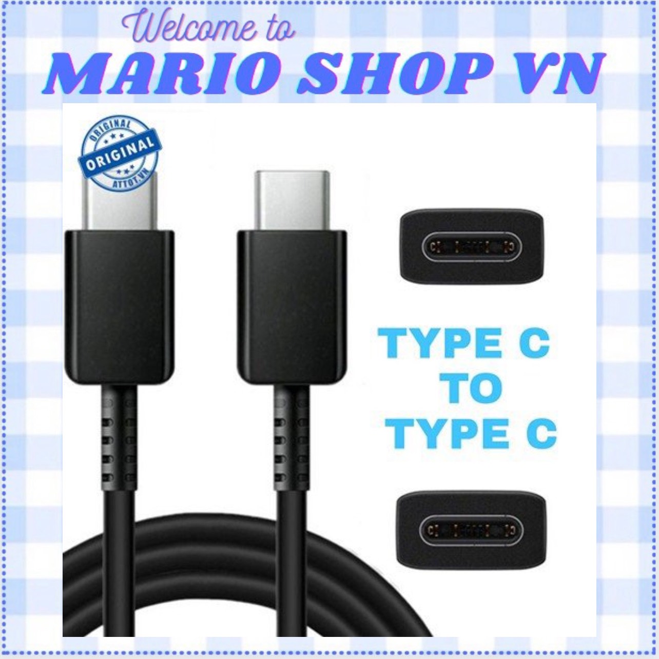 Cáp sạc nhanh chân Type C ra Type C