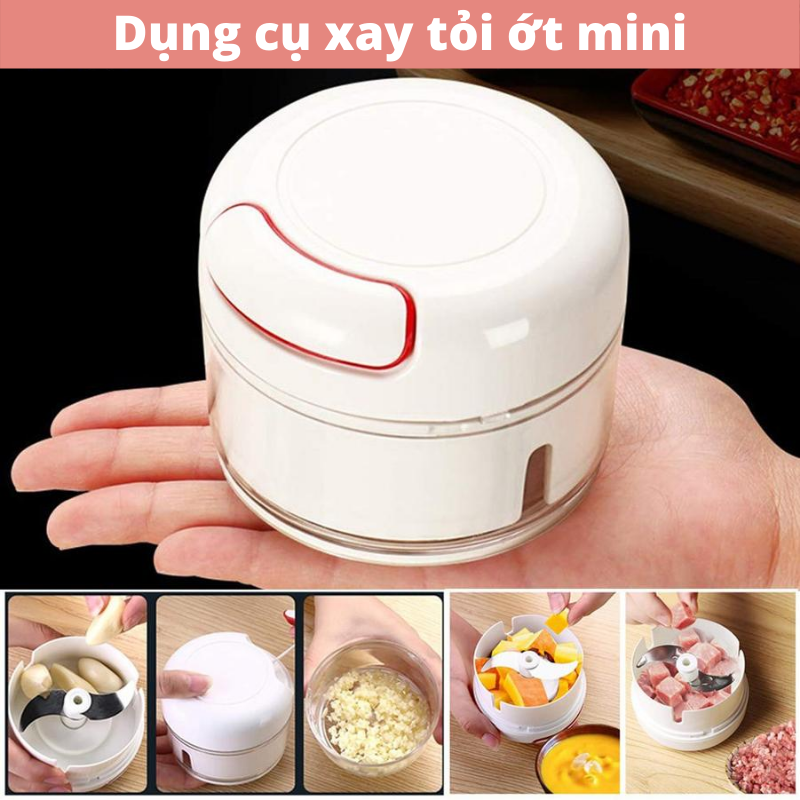 Dụng cụ xay tỏi ớt, dụng cụ xay thực phẩm đa năng bằng tay MINI FOOD CHOPPER - Tìm mua dụng cụ băm hành tỏi rau củ, xay nghiền tỏi ớt kéo dây bằng tay tiện lợi