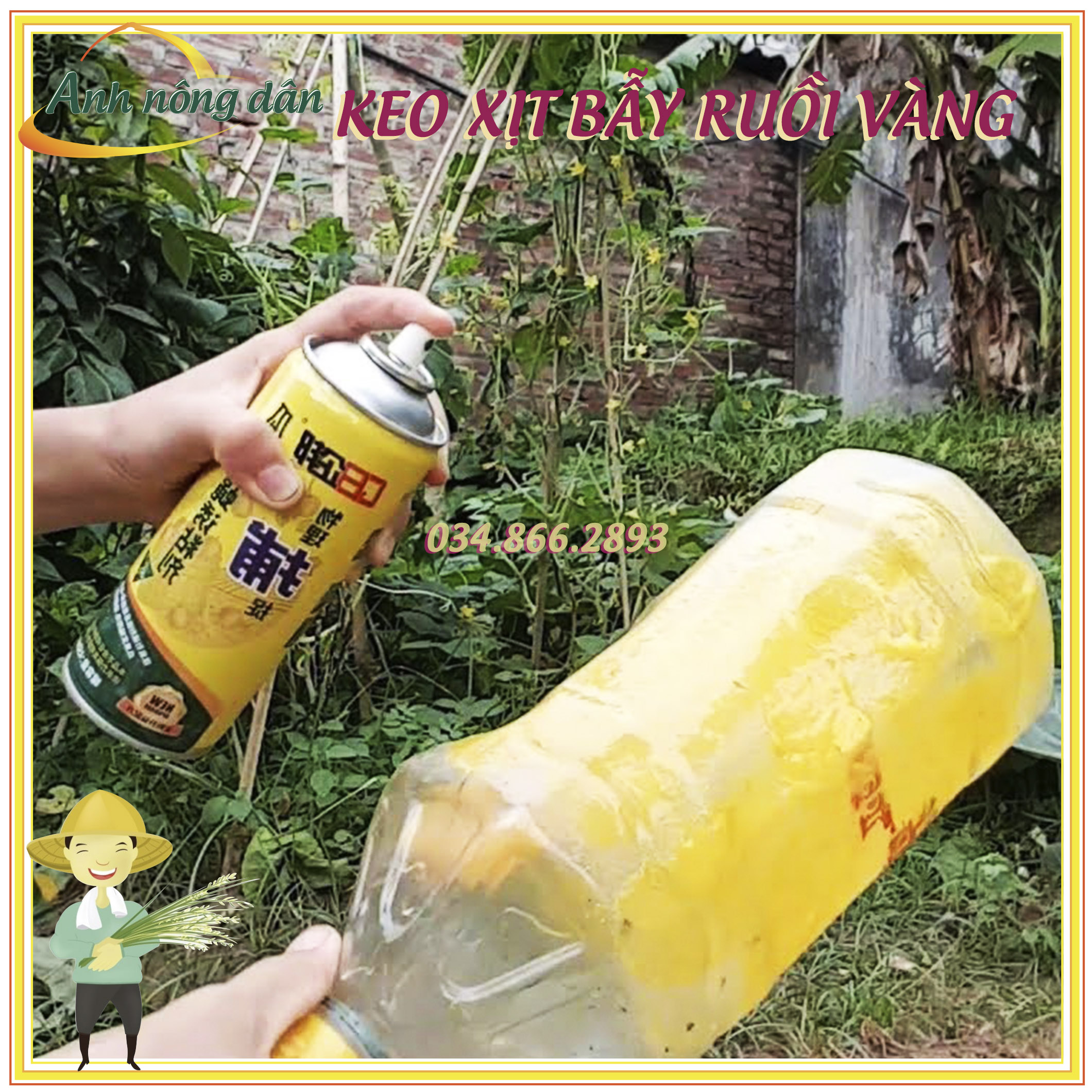 Bình keo xịt bẫy dính ruồi vàng, côn trùng