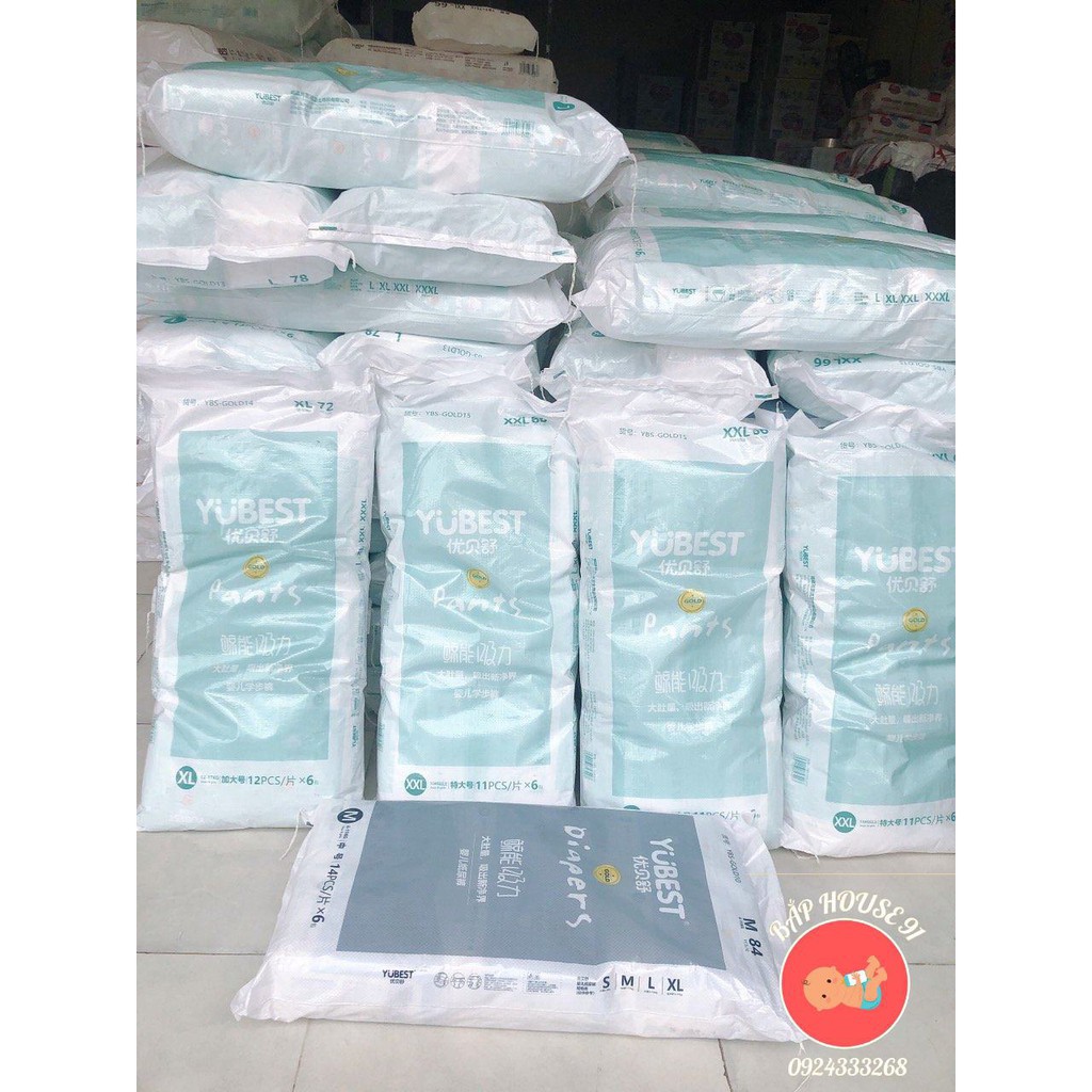 💚 Bỉm Yubest 💚 Night / Gold / Angel Nội Địa Trung Siêu Thấm Quần / Dán Đủ Size S132/M108/L96/XL84/XXL72