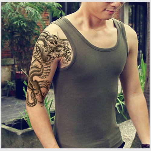 Hình xăm dán nam tatoo rồng to kích thước 15 x 21 cm 100% như xăm thật