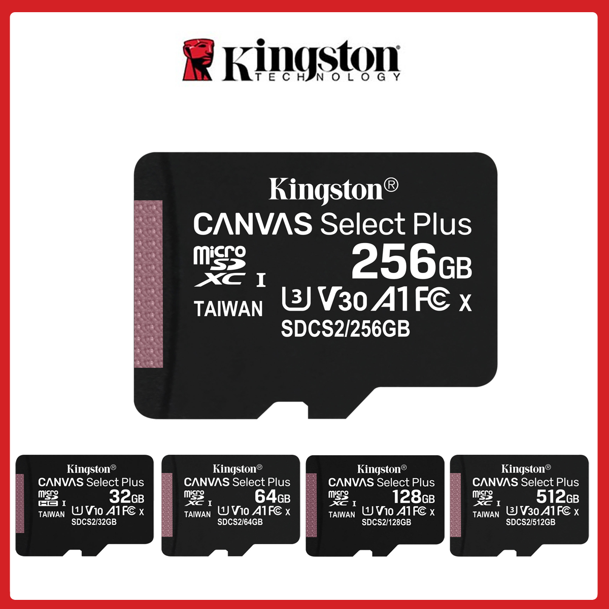 Thẻ nhớ microSD Kingston 256GB Canvas Select Plus A1 tốc độc tới 100MB s