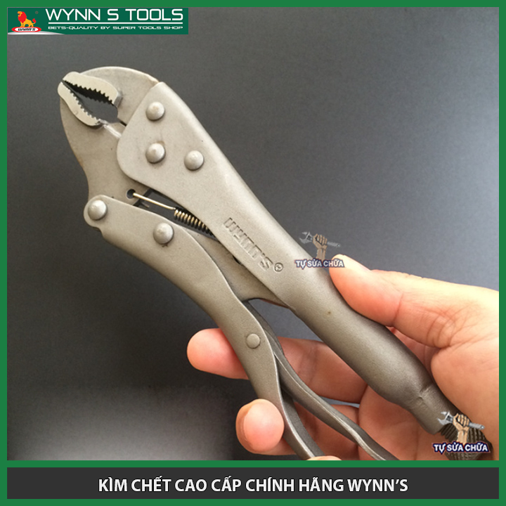 Kìm bấm chết mỏ cong 7 inch-175mm chính hãng wynn's khả năng kẹp chính xác tuyệt đối, kìm chết loại xịn