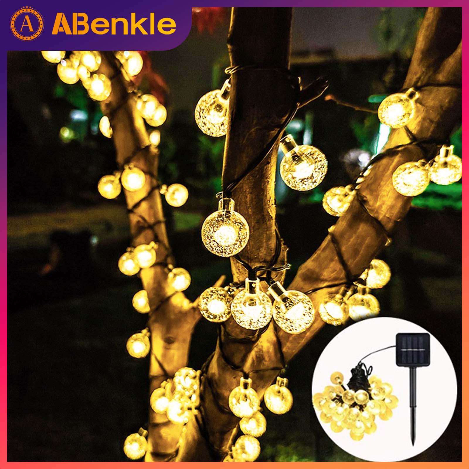 Đèn Giáng sinh Quả cầu pha lê năng lượng mặt trời Đèn cổ tích Đèn năng lượng mặt trời Ánh sáng ngoài trời Không thấm nước 10/20/30/50/100 LED 2 Chế độ Ngày lễ Trang trí tiệc cưới Năm mới Trang trí Giáng sinh