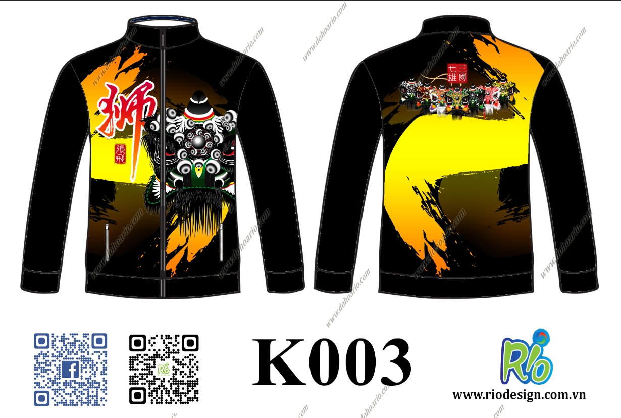 áo khoác in hình múa lân - K003