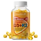 Mulittea Vitamin D3 với viên nang/kẹo dẻo K2(mk7) dành cho trẻ em và người lớn Tăng cường hấp thu canxi, sức khỏe xương khớp, tăng khả năng miễn dịch