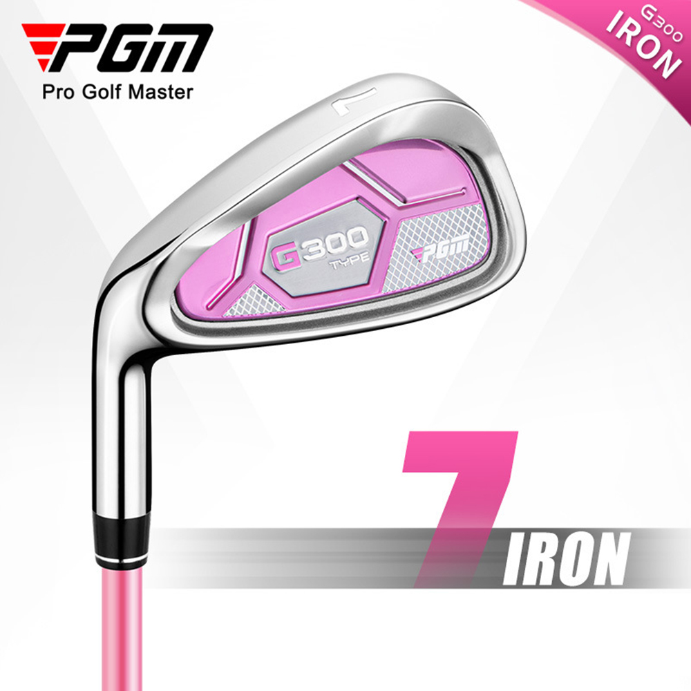 Pgm golf 7 iron club for women left hand graphite shaft stainless steel head flex/l loft/30 lie/62 golf practice club tig025h