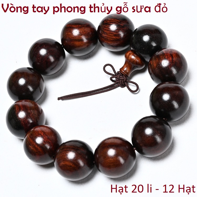 Vòng Tay Phong Thủy, Gỗ Sưa Đỏ thượng hạng, vân gỗ siêu đẹp, thờ gỗ đanh, chìm trong nước