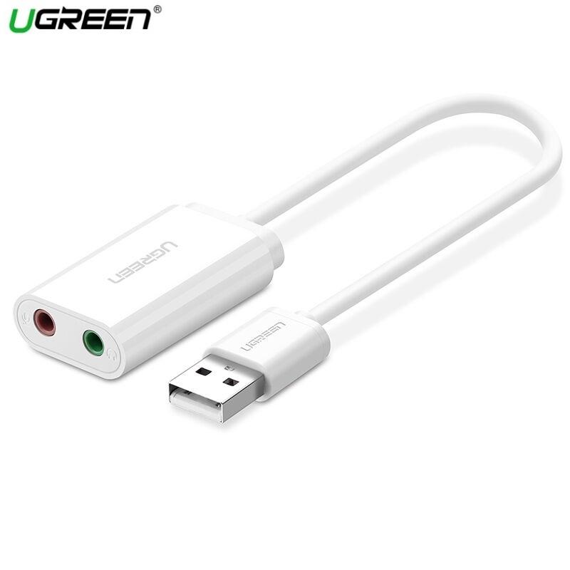 Usb ra 2 đầu âm thanh 3.5mm ugreen 30143 cao cấp