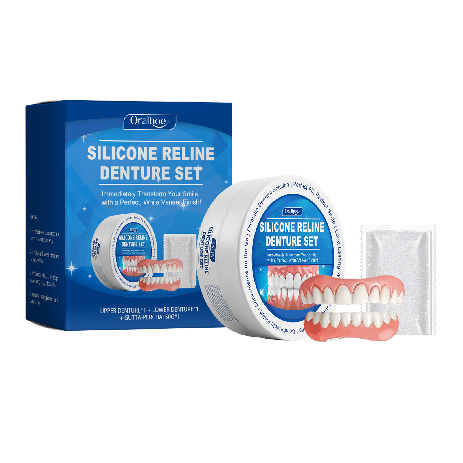 Bikenda Silicone Reline Denture Set Silicone Denture Cover   Dental Veneers Denture Covers
