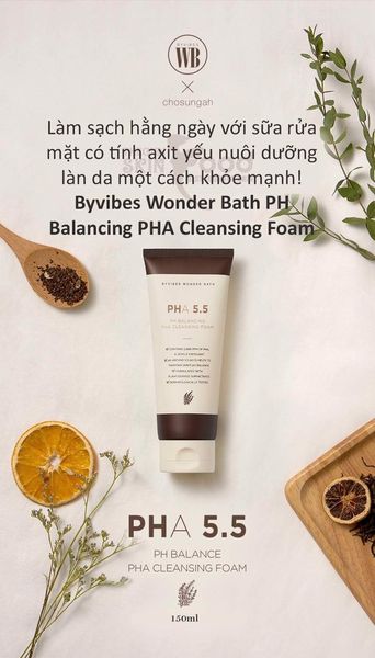 Sữa Rửa Mặt Byvibes Wonder Bath PH Balancing PHA Cleansing Foam