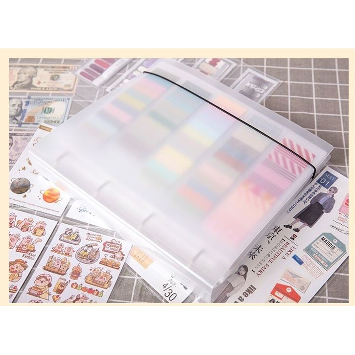 ﺴ☃❡ CÓ SẴN Cuốn binder A4 và sheet nhiều kích thước đựng được card postcard ticket bookmark boarding passposter....