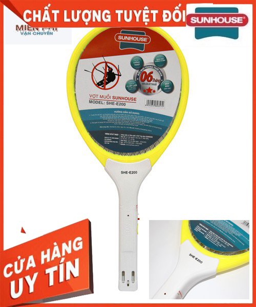 Vợt muỗi sunhou she-e200 - vợt bắt muỗi , côn trùng - tích hợp đèn báo sạc tiện dụng - bh 1 đổi 1