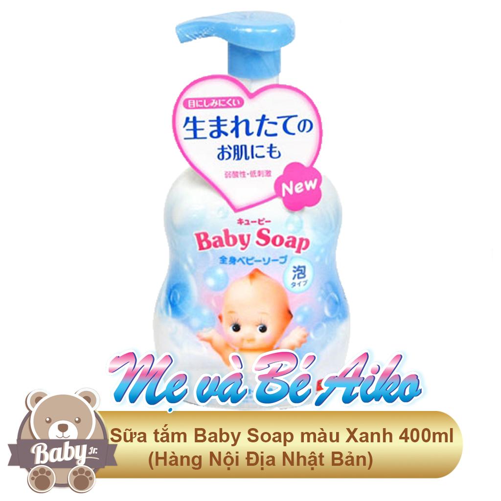 Sữa tắm gội tạo bọt Baby Soap màu xanh 400ml