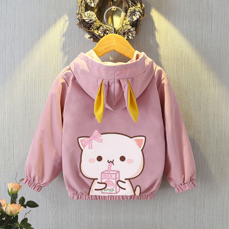 💖 áo khoác bé gái  💖 áo khoác in hình mèo ngộ nghĩnh cho bé gái siêu xinh - SIZE TỪ 7-32 kg