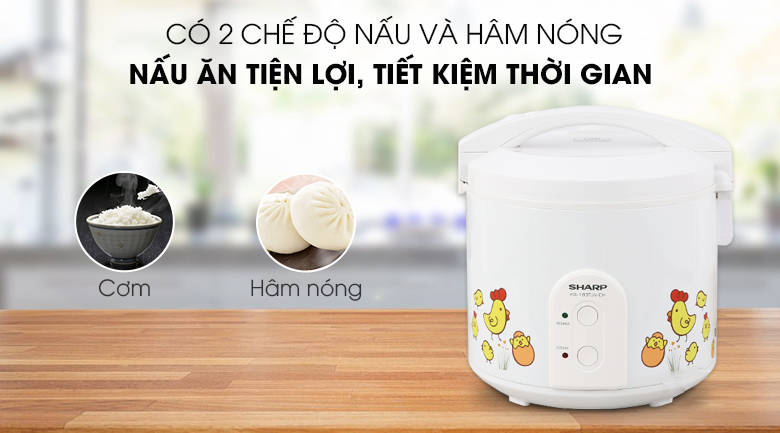 Nồi cơm điện sharp 2.2 lít ks-223tjv-ch
