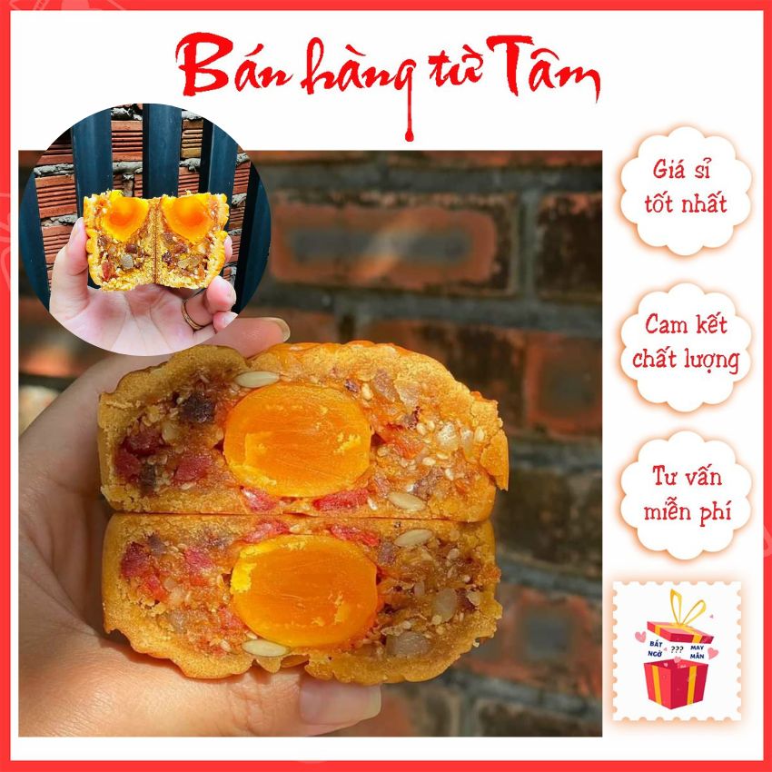 Bánh trung thu nướng dẻo 150g truyền thống nhiều vị nhân Thập cẩm/Đậu xanh/sầu riêng - bánh trung thu thập cẩm - bánh nướng bánh dẻo - bánh nướng truyền thống - bánh nướng thập cẩm