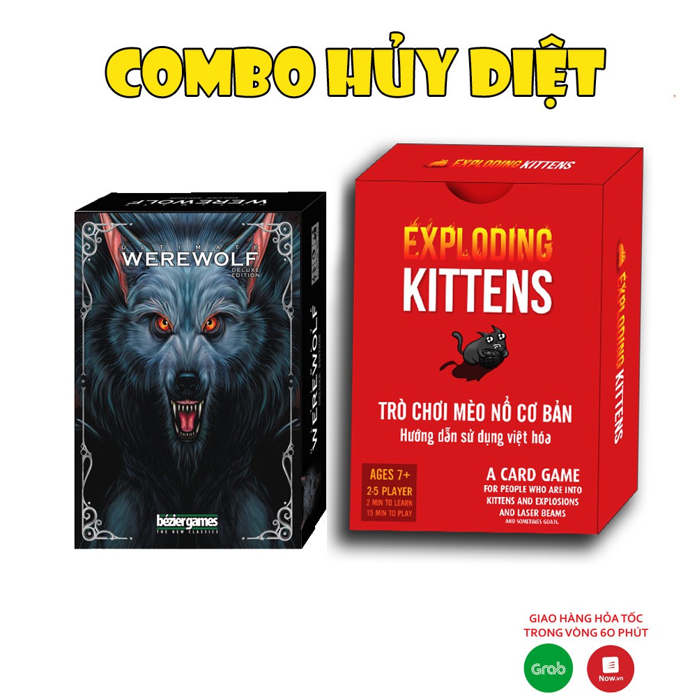 [COMBO HỦY DIỆT] MA SÓI + MÈO NỔ VIỆT HÓA siêu tiện lợi - Giấy chống nước