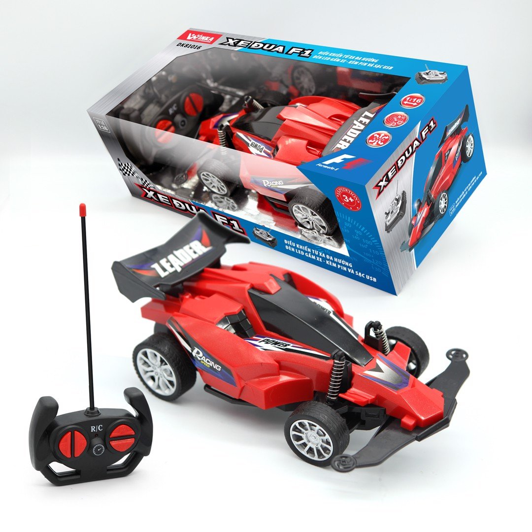 Đồ chơi xe đua F1- Điều khiển từ xa, có ánh sáng, kèm pin và sạc USB màu