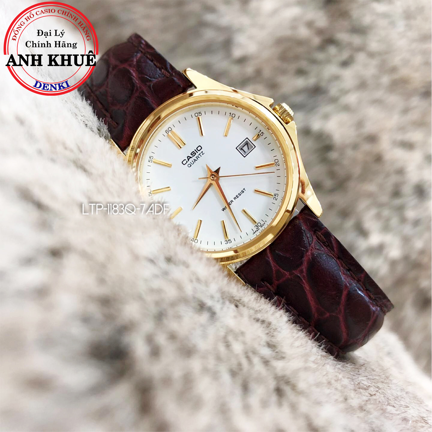 Đồng hồ nữ dây da casio standard anh khuê ltp-1183q-7adf