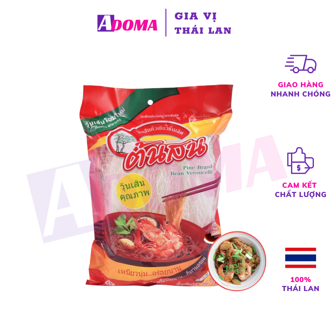 Miến đậu xanh 100% Thái Lan Tonson làm miến xào hải sản gia vị ADOMA วุ้นเส้นต้นสน