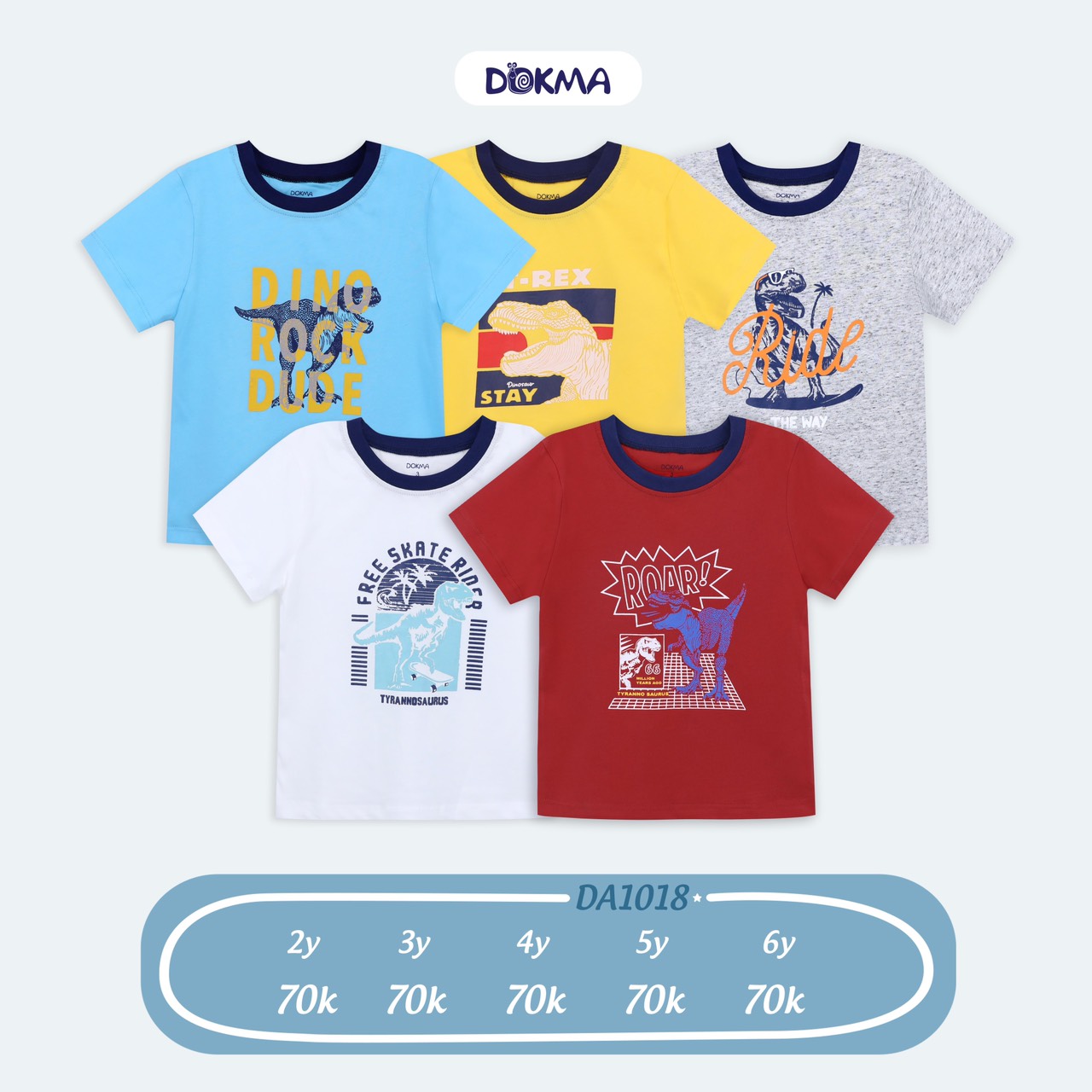 Áo thun cổ tròn bé trai hiệu Dokma size 2 - 6 tuổi Tiệm Nhà Sóc