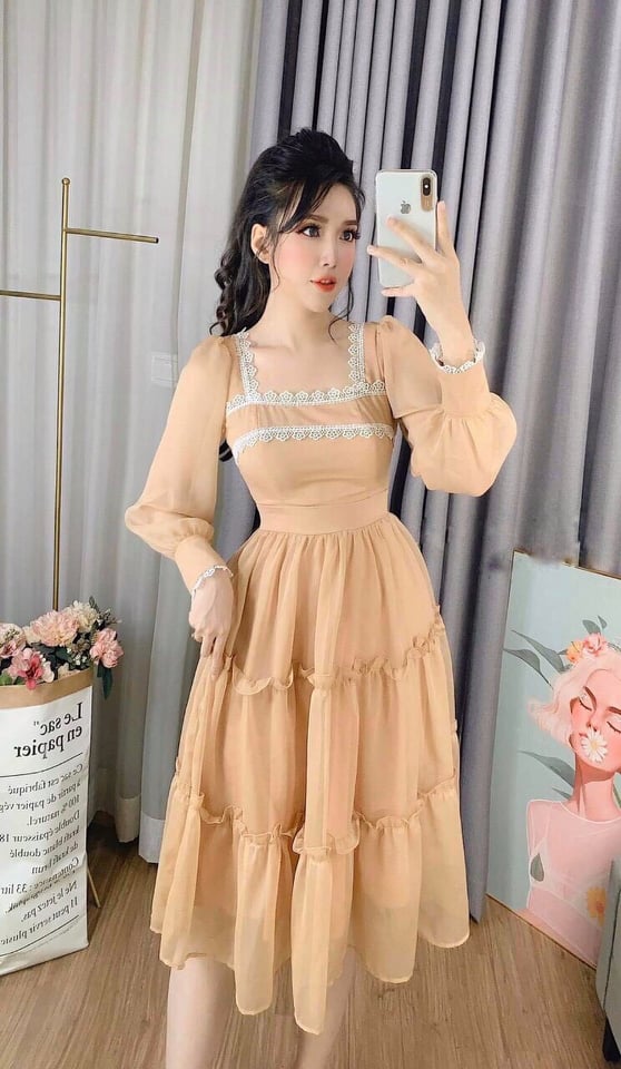 ĐẦM NHÚN BÈO TIỂU THƯ ĐÁNG YÊU  PHONG CÁCH THỜI TRANG KIPI