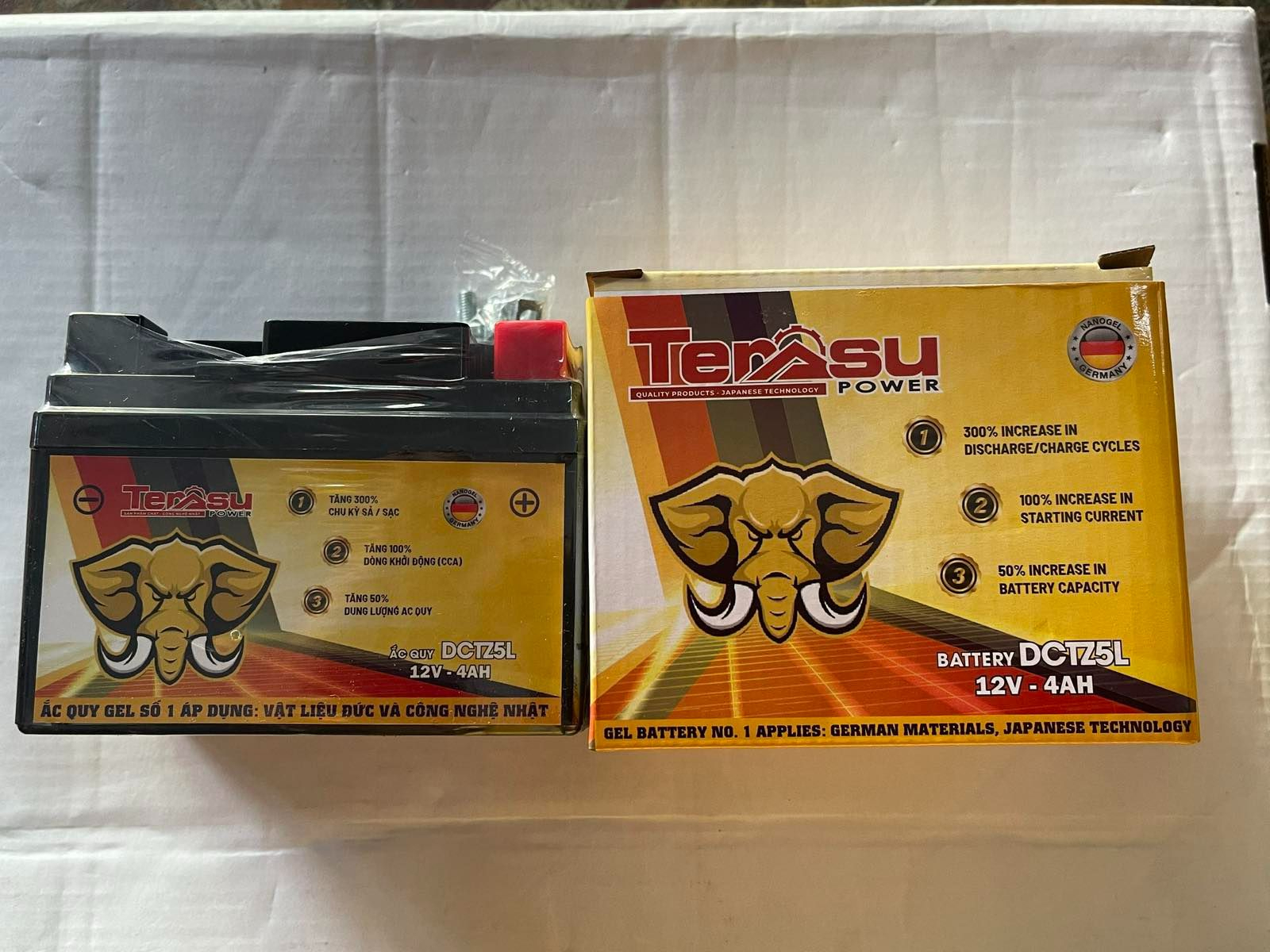 Bình Terasu Gel DCTZ6HL, DCTZ6L, DCTZ5L Dành Cho Các Dòng Xe Số Và Tay Ga