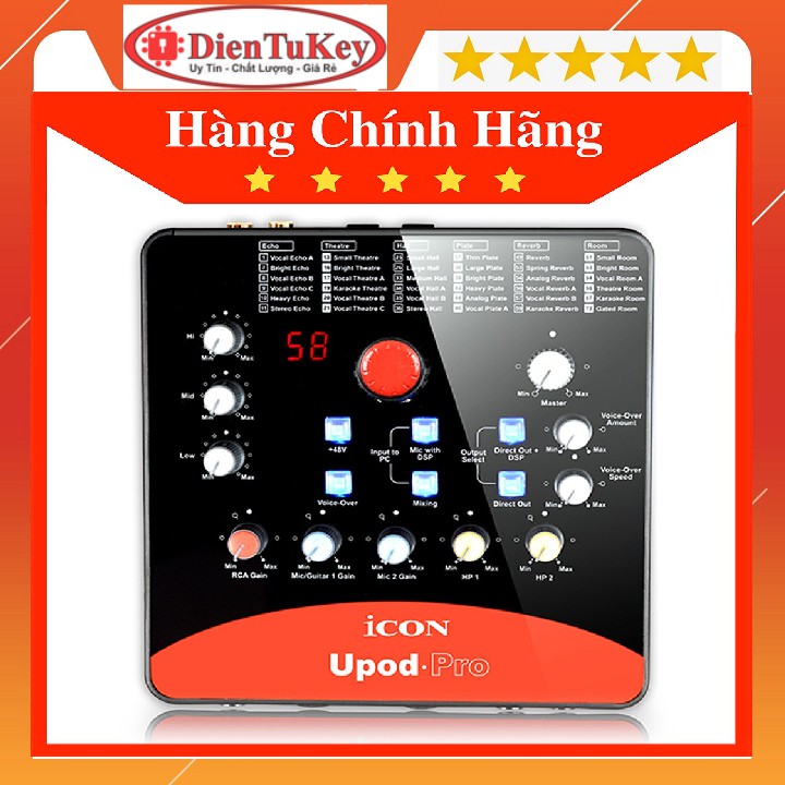 Sound Card Icon Upod Pro 72 hiệu ứng thu âm chuyên nghiệp - Đầy đủ phụ kiện - Hàng Chính Hãng BH 12T