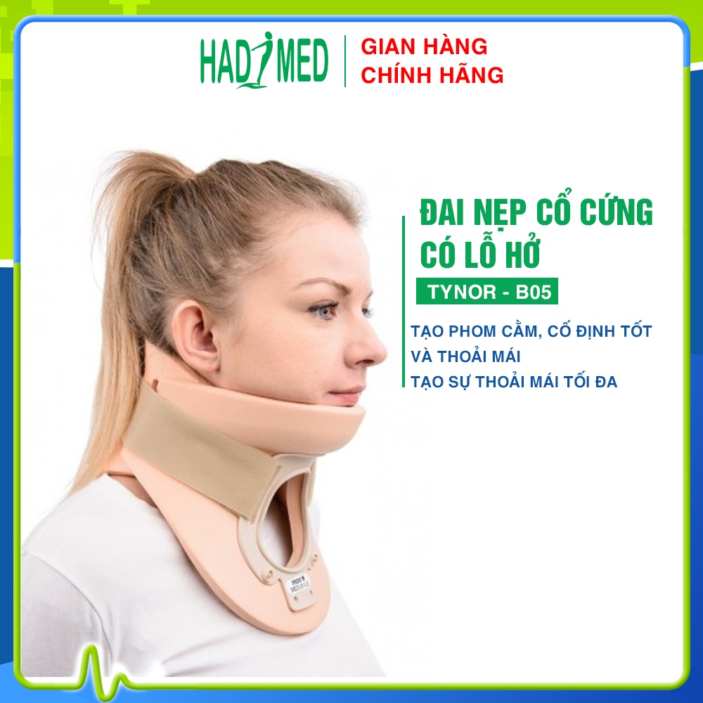 Đai nẹp cổ cứng có lỗ hở Tynor B05 | Đai chỉnh hình cổ Xốp - Đai cứng, có lỗ hở | hadimed