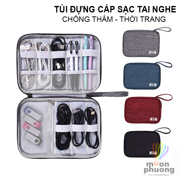 Túi đựng cáp sạc tai nghe đồ công nghệ du lịch - MUÔN PHƯƠNG SHOP