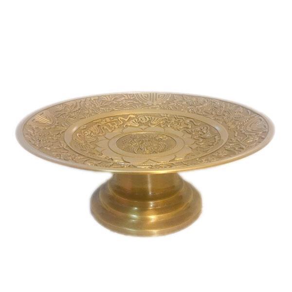 Đĩa đồng thờ cúng tâm linh đường kính 30cm nặng 2,5 kg hàng chuẩn đẹp