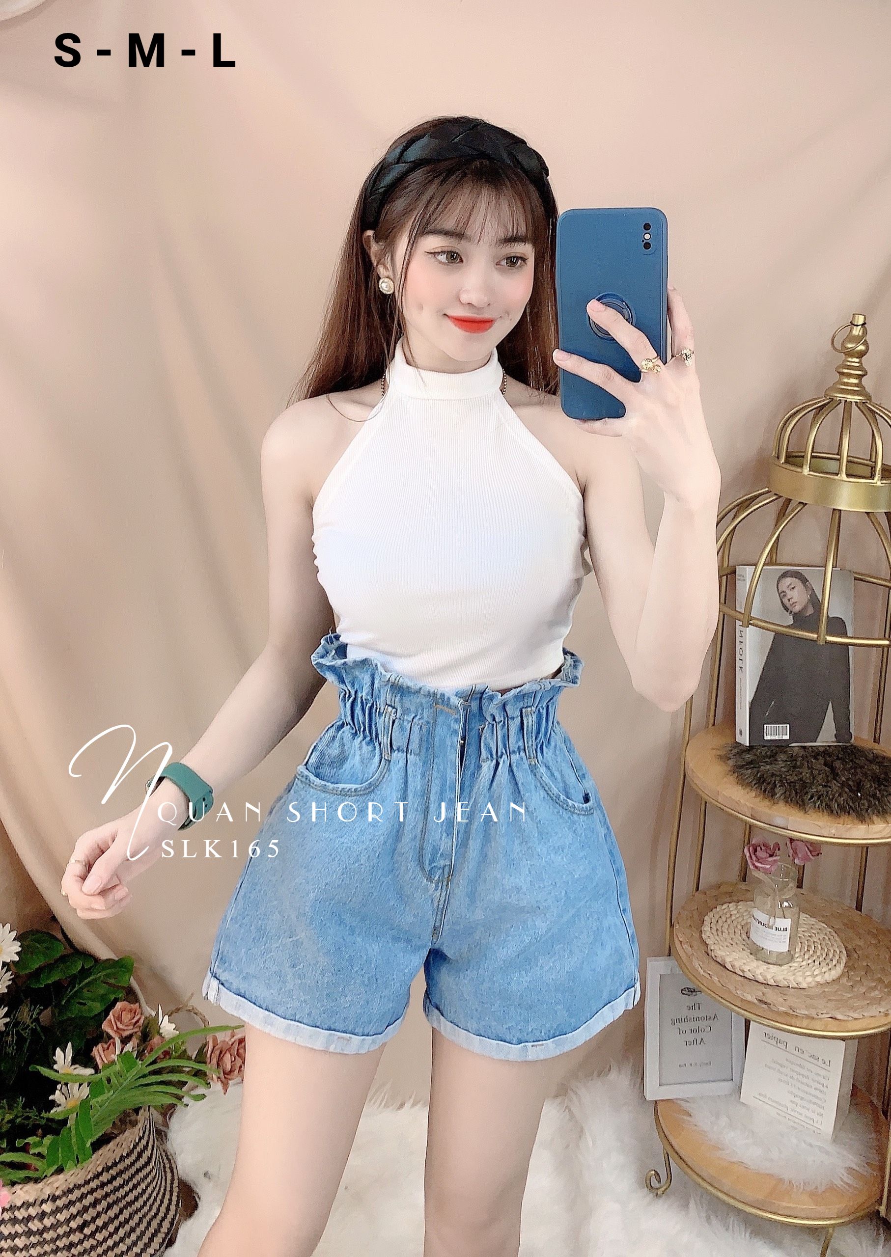 [Hoàn tiền 25-27/4] QUẦN SHORT JEAN NỮ LƯNG CHUN BAO DỄ THƯƠNG - SLK165 🎀 ẢNH THẬT 🎀 QUẦN ĐÙI JEAN 🎀 QUẦN ĐÙI NỮ 🎀