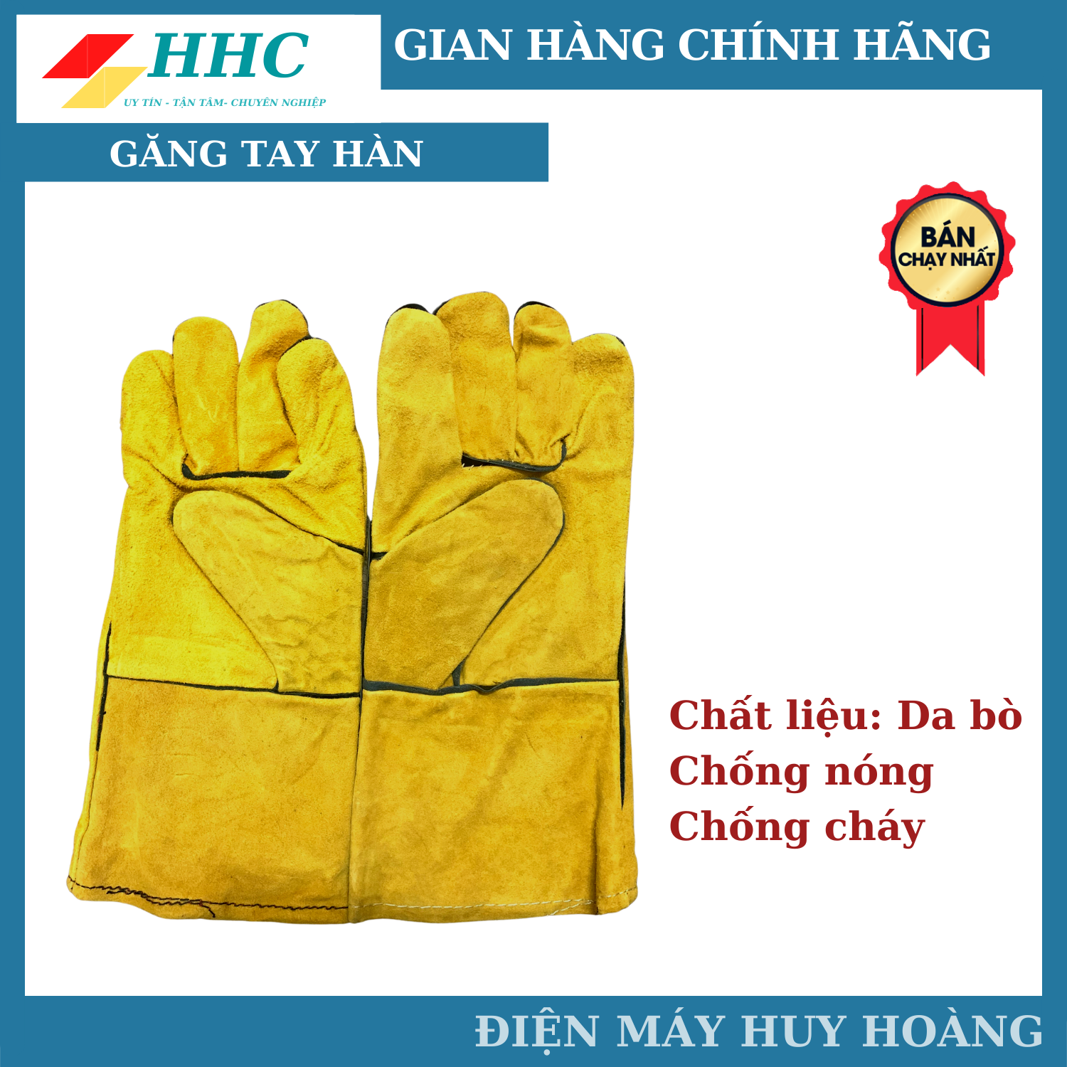 Găng tay thợ hàn chịu nhiệt, bao tay hàn chống nóng bằng da lộn ,chống mài mòn