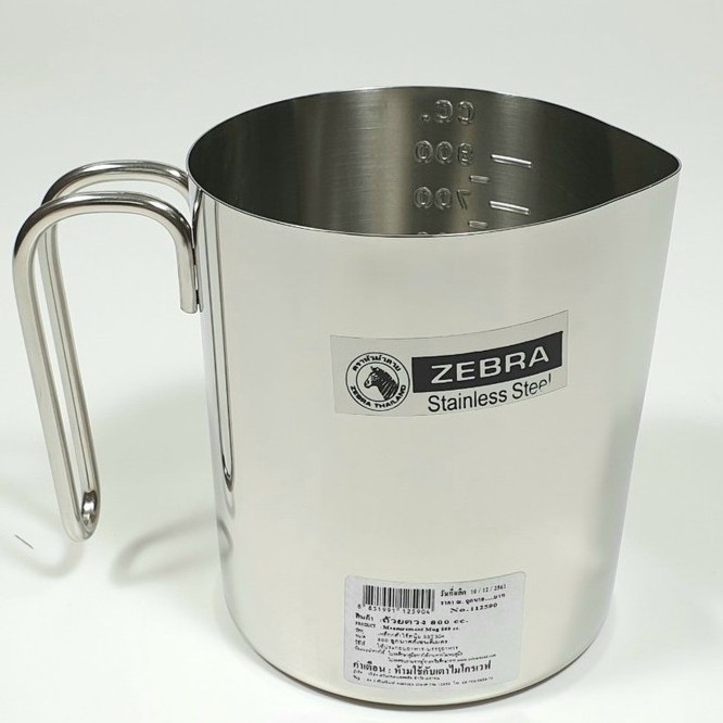 Ca inox đong thể tích zebra 112590-800ml